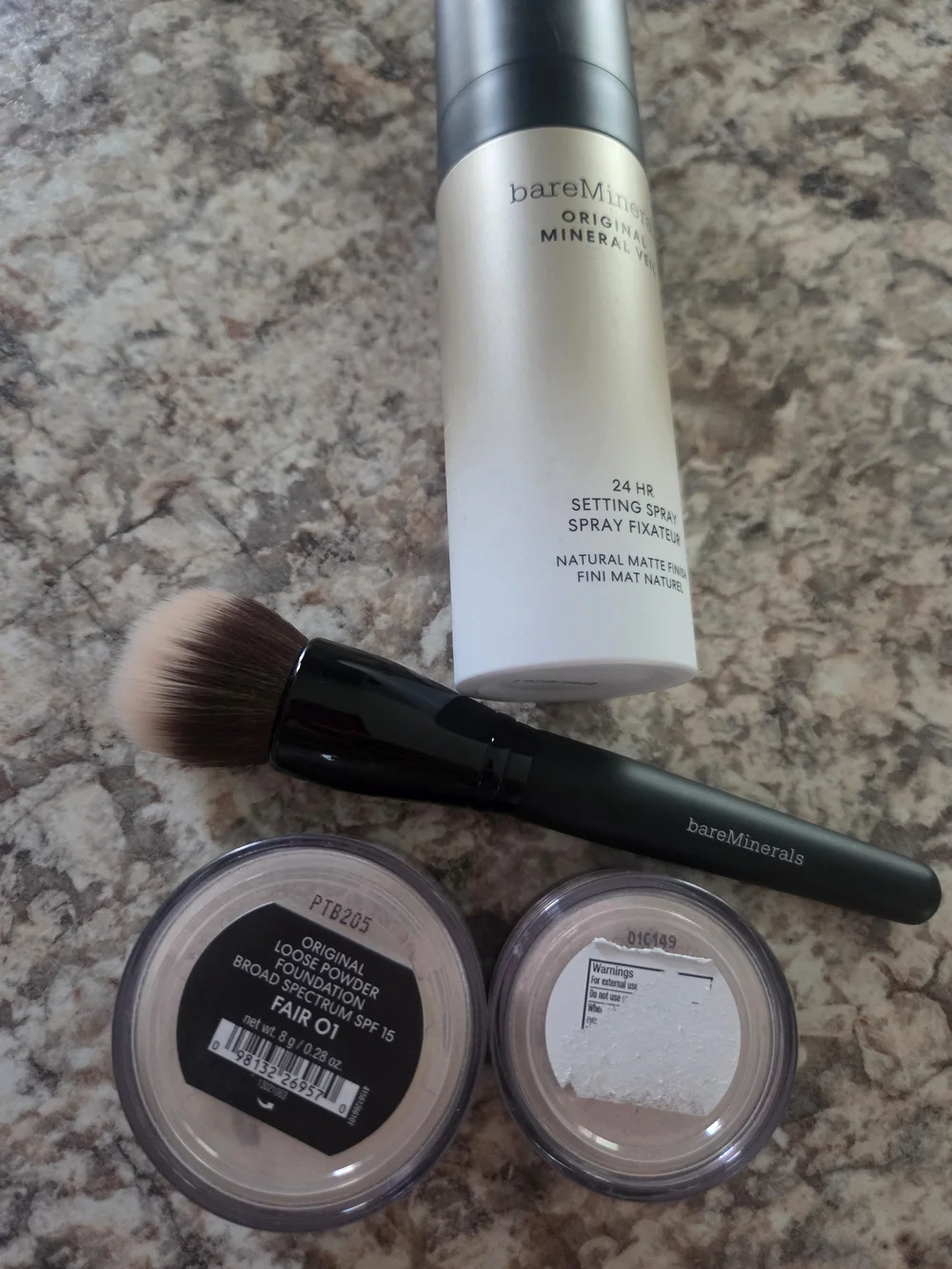 bareMinerals Foundation, Conclearer, Setting Spray & Brush